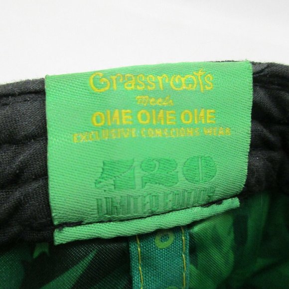 Grassroots 420 Limited Edition One One One Jamaica Hat Size 7 1/8 Green & Black - Picture 9 of 10